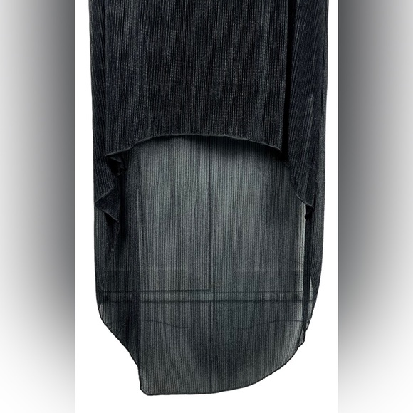NWT Magic Semi Sheer Pleated High Low Black Skirt | Size: Medium - Picture 3 of 10